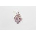 Floral Pendant Sterling Silver 925 Women's Natural Red Ruby Gem Stone A866